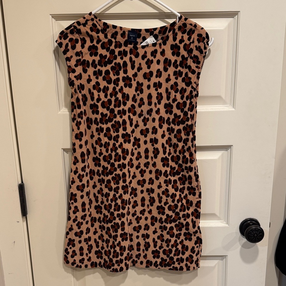 NWT Gap Leopard Print Sleeveless Shift Dress - Tan & Black size 12